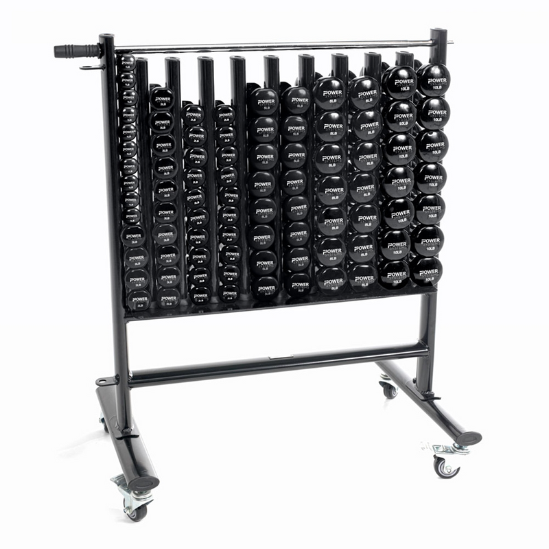 Power Systems Premium Dumbbell Storage Rack w/ 44 Black Neoprene Pairs DB