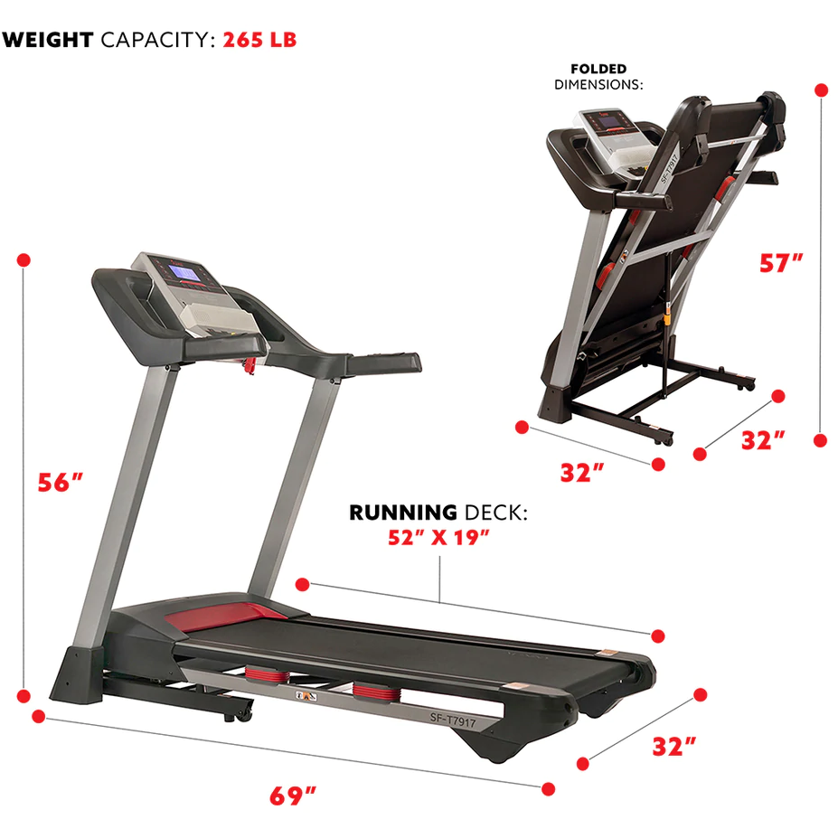 Sunny Health & Fitness Performance Treadmill with Heart Rate Monitoring, Bluetooth Speakers and Incline - Iron Life USA