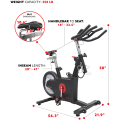 Sunny Health & Fitness Premium Kinetic Flywheel Rear Drive Cycle - Iron Life USA