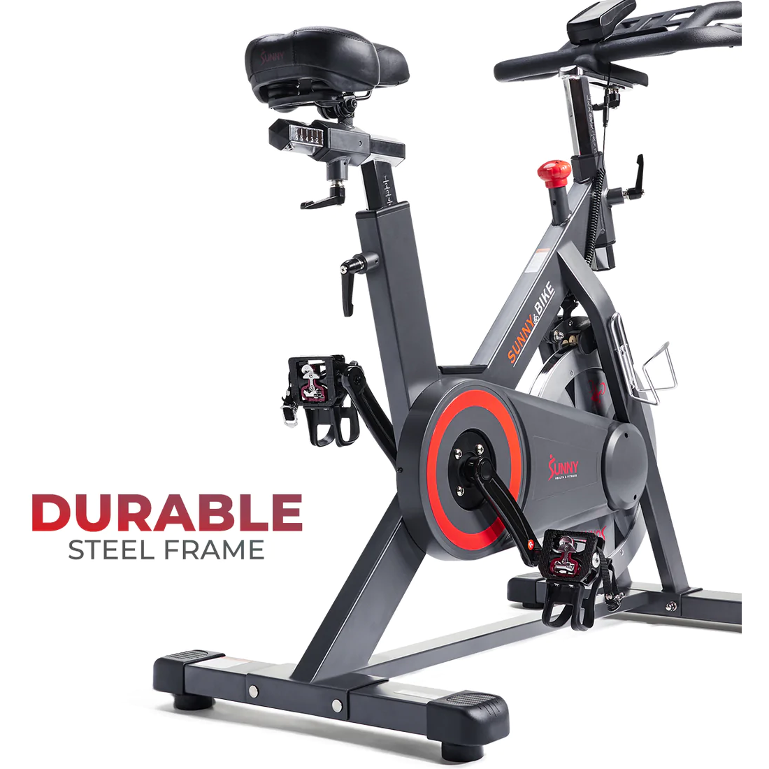 Sunny Health & Fitness Premium Indoor Cycling Smart Stationary Bike with Exclusive SunnyFit App Enhanced Bluetooth Connectivity - Iron Life USA
