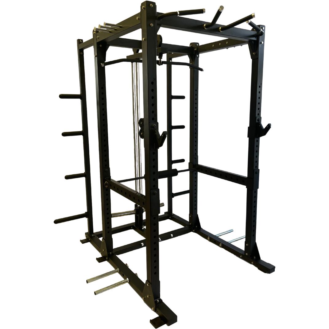 Diamond Fitness Commercial Power Rack WR400 with Plate Tree and High Low Pulley