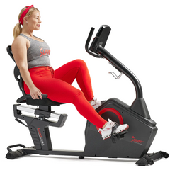 Sunny Health & Fitness Premium Magnetic Resistance Smart Recumbent Bike with Exclusive SunnyFit App Enhanced Bluetooth Connectivity - Iron Life USA