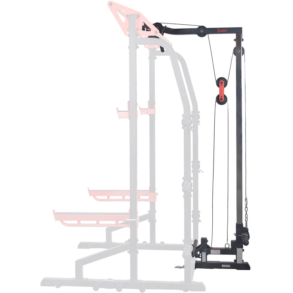Sunny Health & Fitness Lat Pull Down Attachment Pulley System for Power Racks - Iron Life USA