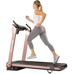 Sunny Health & Fitness SpaceFlex Pink Running Treadmill - Iron Life USA
