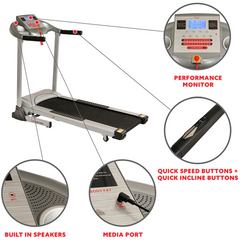 Sunny Health & Fitness Treadmill with Auto Incline - Iron Life USA
