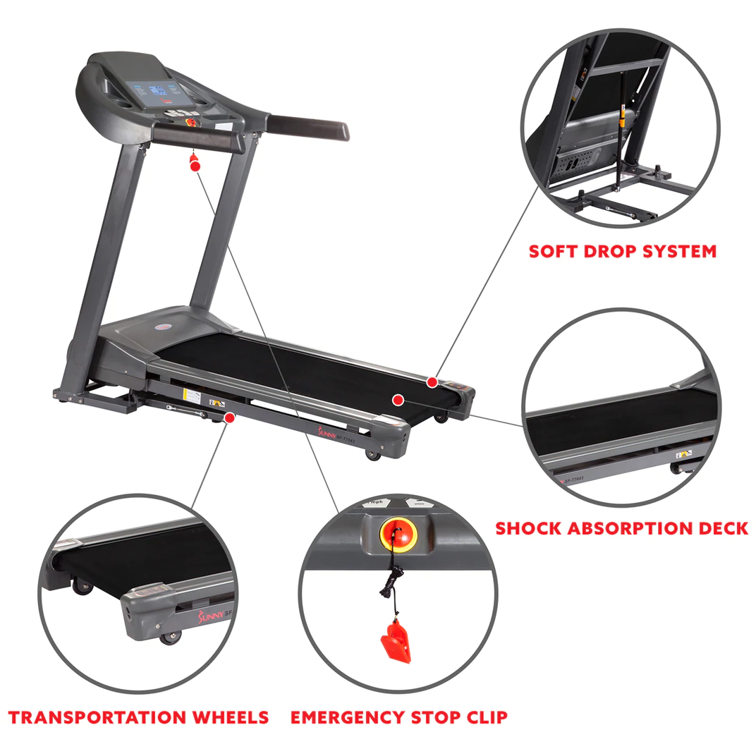 Sunny Health & Fitness Heavy Weight Capacity Walking Treadmill - Iron Life USA