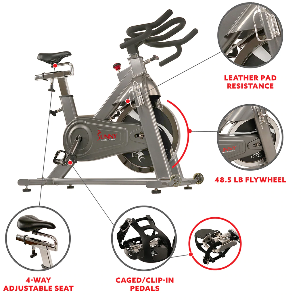 Sunny Health & Fitness Flywheel Commercial Indoor Cycling Bike - Iron Life USA