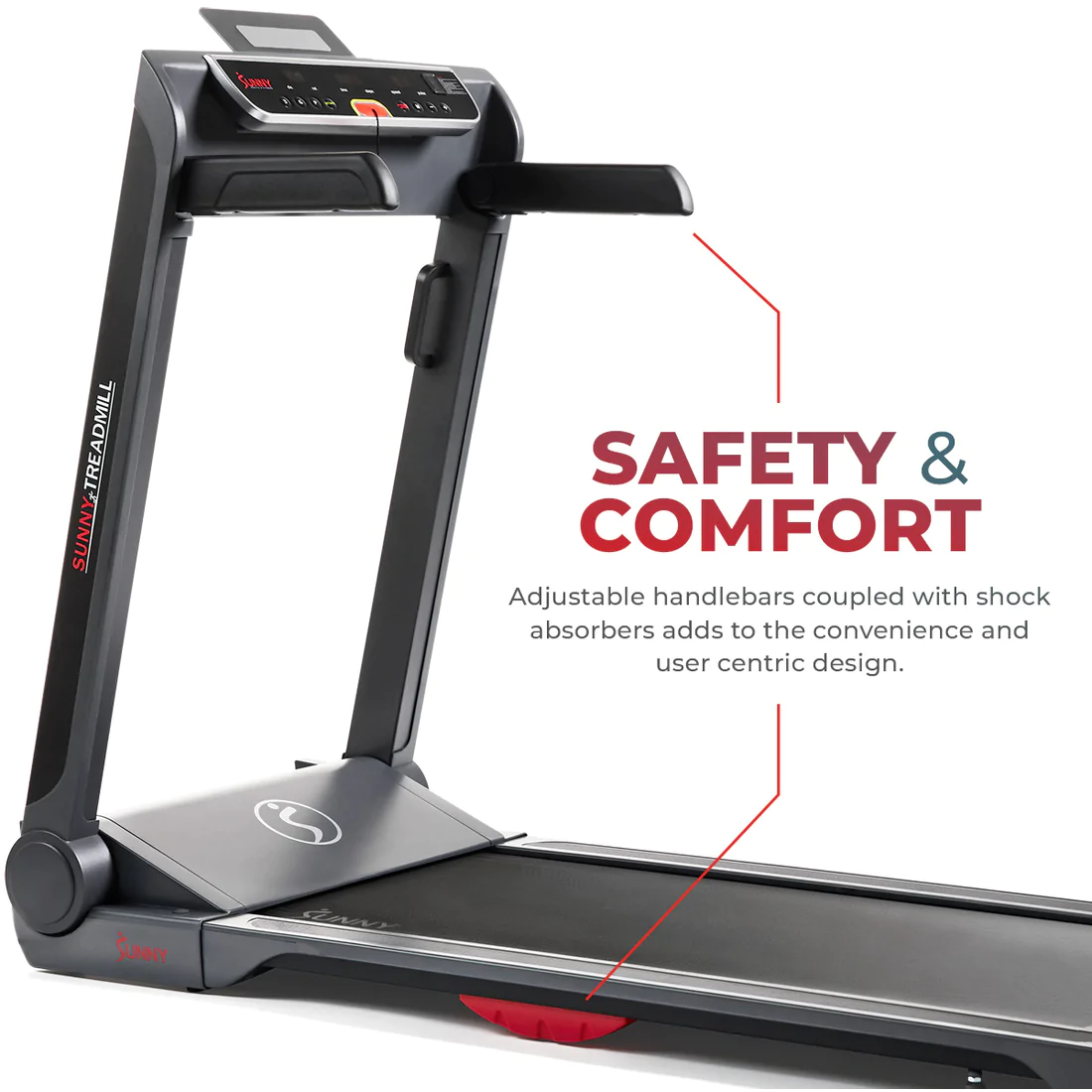Sunny Health & Fitness Smart Strider Treadmill with 20" Wide LoPro Deck - SF-T7718SMART - Iron Life USA