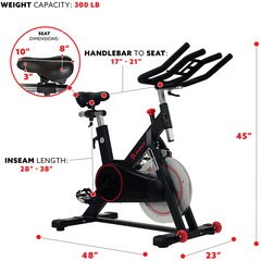 Sunny Health & Fitness Magnetic Belt Drive Indoor Cycling Bike with a Large Device Holder - Iron Life USA