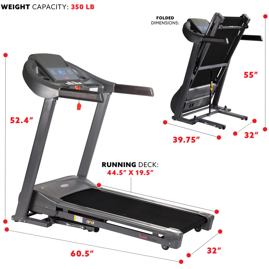 Sunny Health & Fitness Heavy Weight Capacity Walking Treadmill - Iron Life USA
