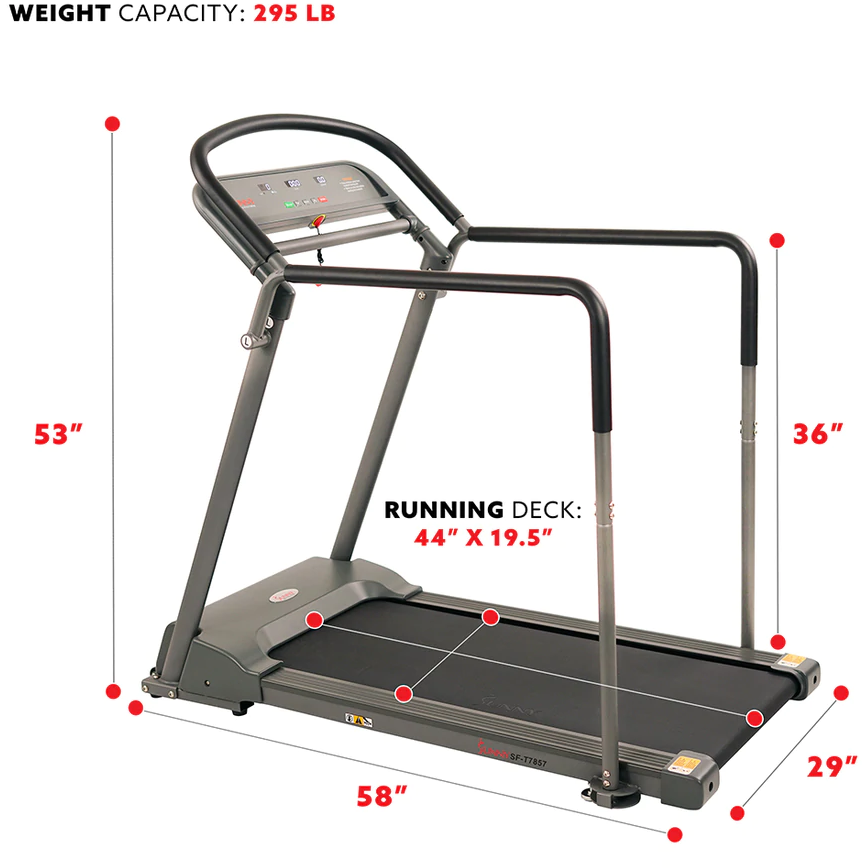 Sunny Health & Fitness Recovery Walking Treadmill with Handrail - Iron Life USA
