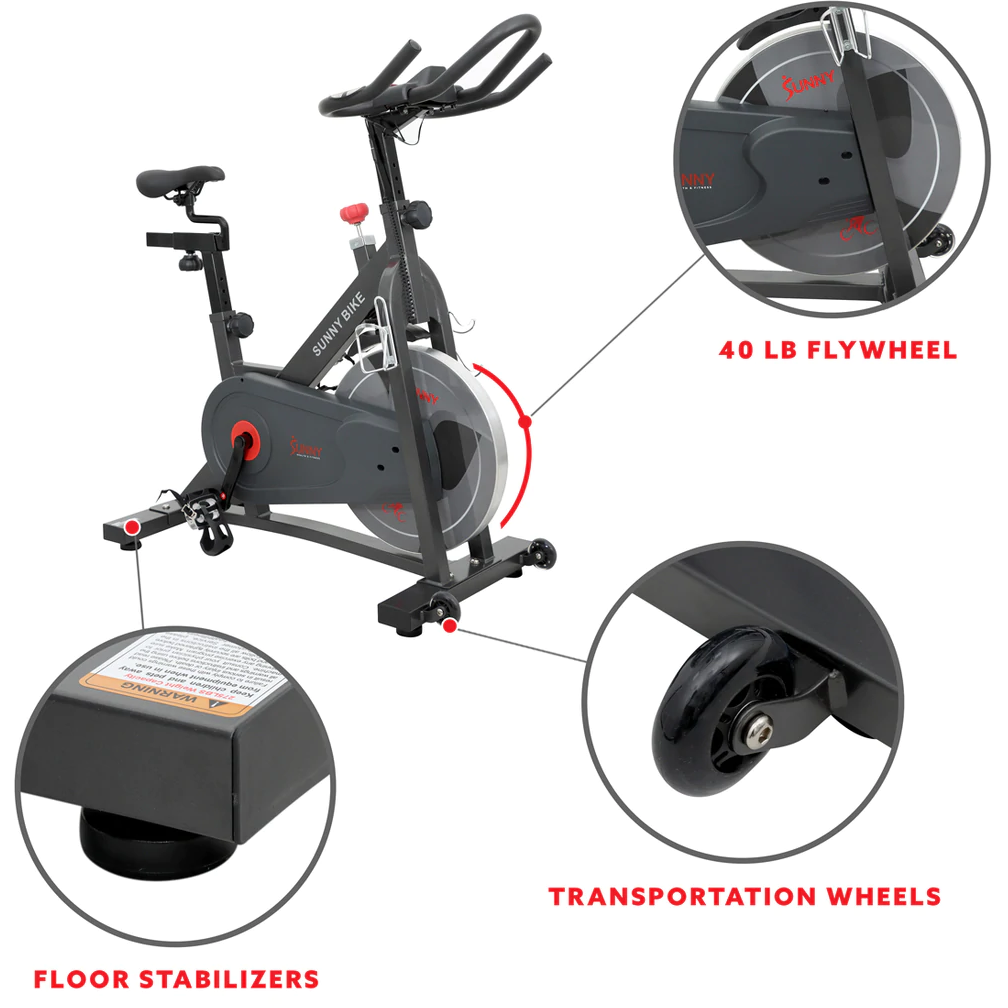 Sunny Health & Fitness Pro II Magnetic Indoor Cycling Bike - Iron Life USA