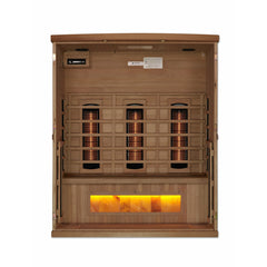 Golden Designs 3 person Full Spectrum Near Zero EMF FAR Infrared Sauna with Himalayan Salt Bar - Iron Life USA